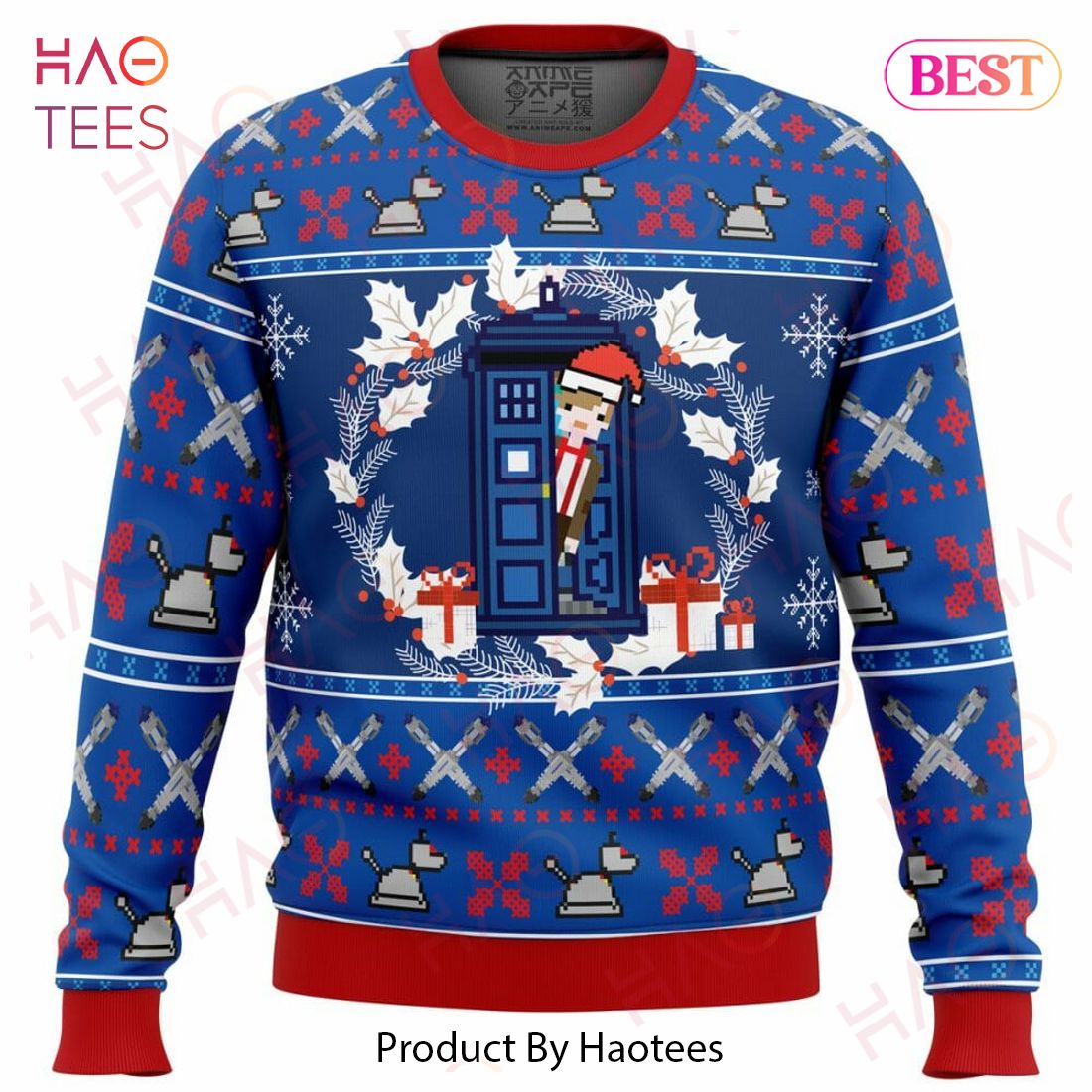 Doctor Who Tardis Ugly Christmas Sweater Doctor Who Tardis Ugly Christmas Sweater