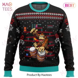 Donkey Kong Drums Ugly Christmas Sweater