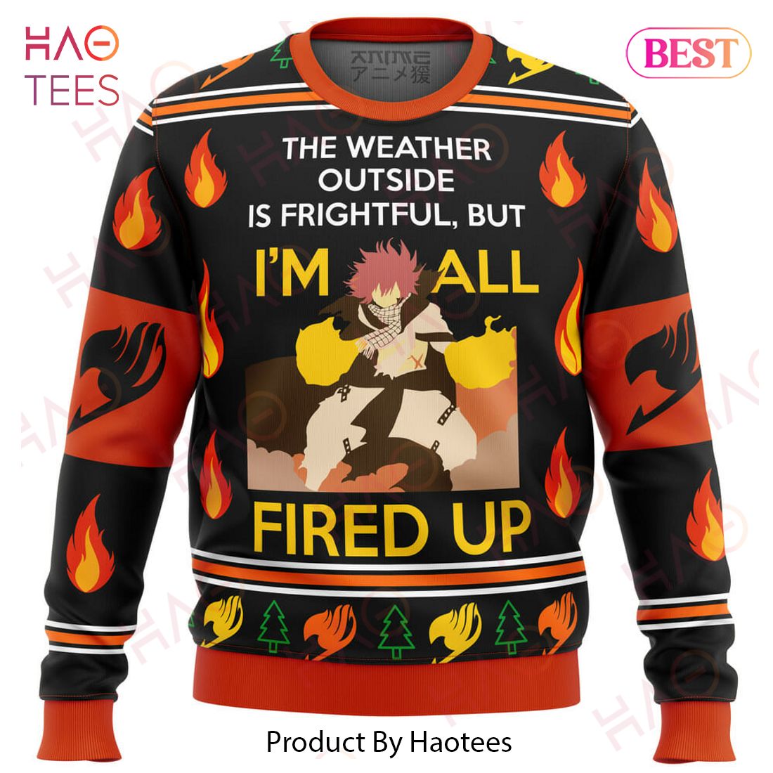 Fairy Tail Natsu fired up Ugly Christmas Sweater Fairy Tail Natsu fired up Ugly Christmas Sweater