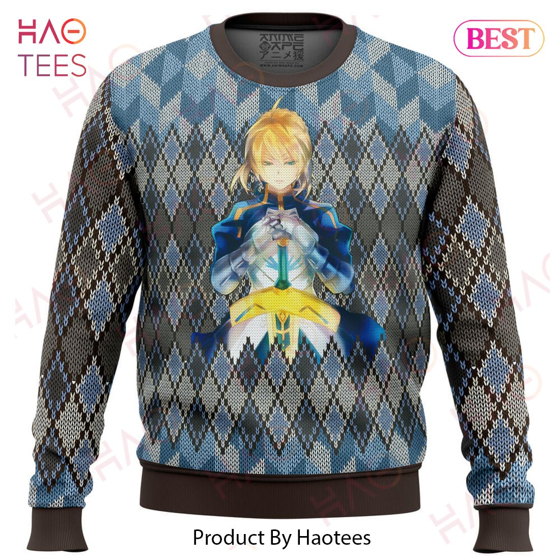 Fate Zero Saber Ugly Christmas Sweater Fate Zero Saber Ugly Christmas Sweater