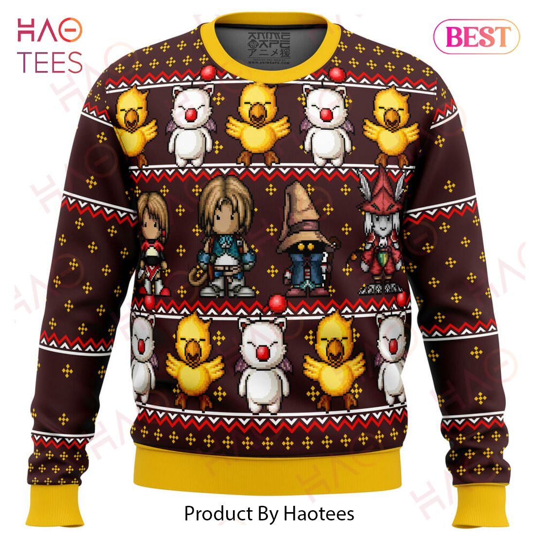 Final Fantasy Classic 8bit Ugly Christmas Sweater Final Fantasy Classic 8bit Ugly Christmas Sweater