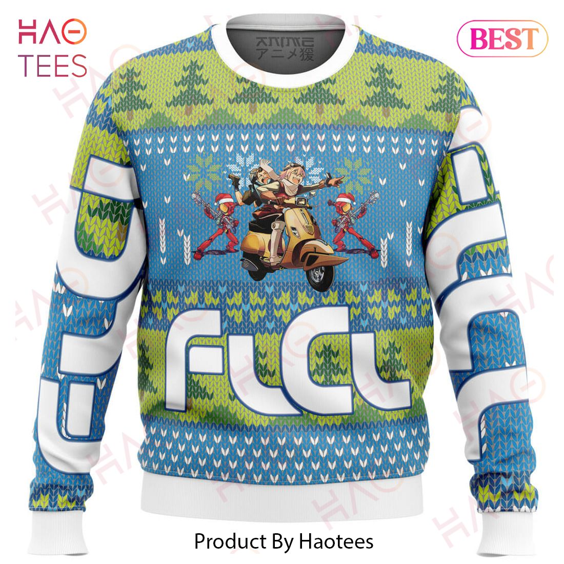 FLCL Fooly Cooly Alt Ugly Christmas Sweater FLCL Fooly Cooly Alt Ugly Christmas Sweater