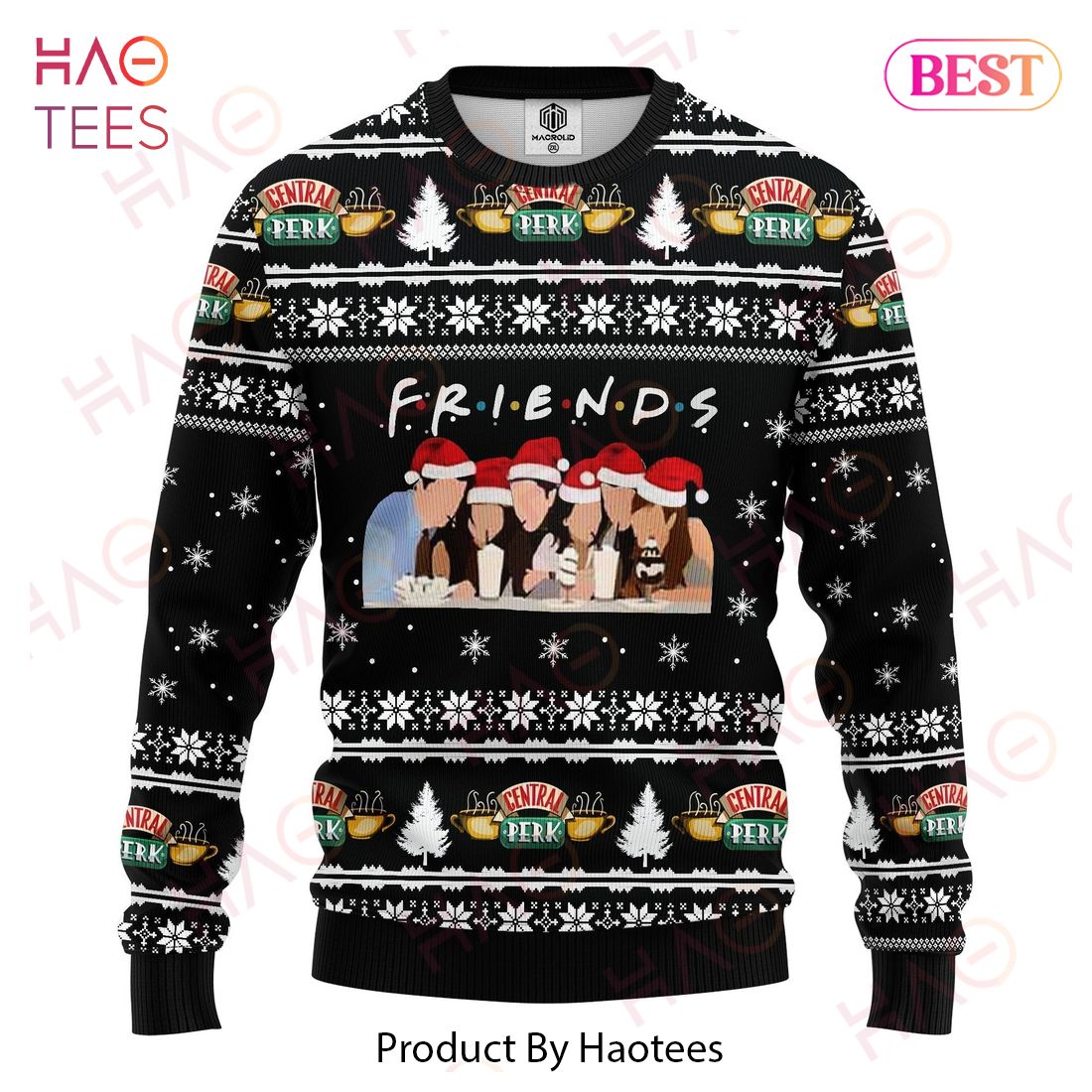 Friends Christmas Sweater Friends Characters Central Perk Black Ugly Sweater 2022 Friends Christmas Sweater Friends Characters Central Perk Black Ugly Sweater 2022