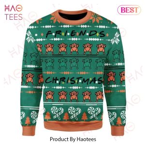Friends Christmas Sweater Friends Christmas Turkey Pattern Green Ugly Sweater 2022