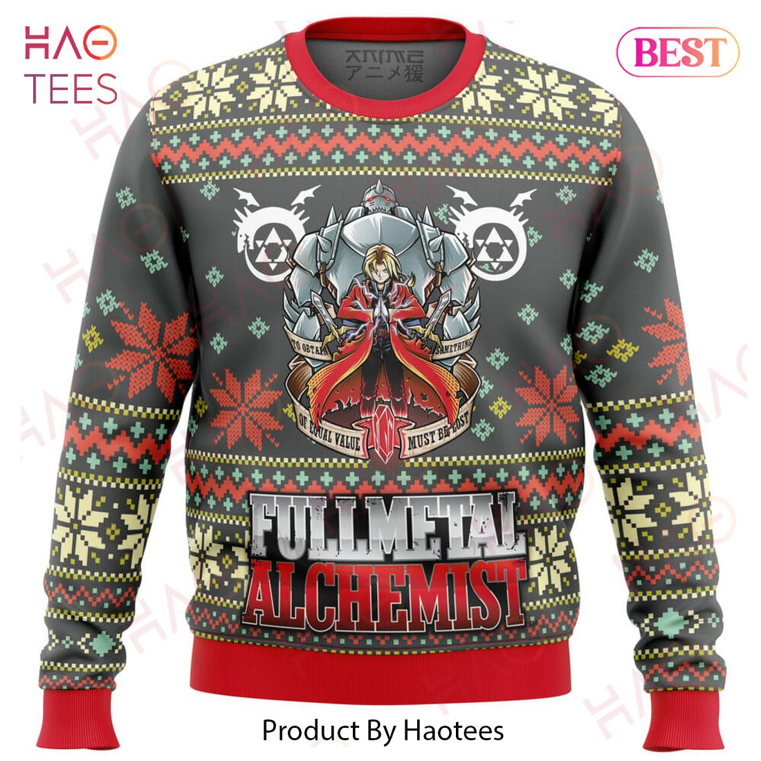 Fullmetal Alchemist Alt Ugly Christmas Sweater Fullmetal Alchemist Alt Ugly Christmas Sweater