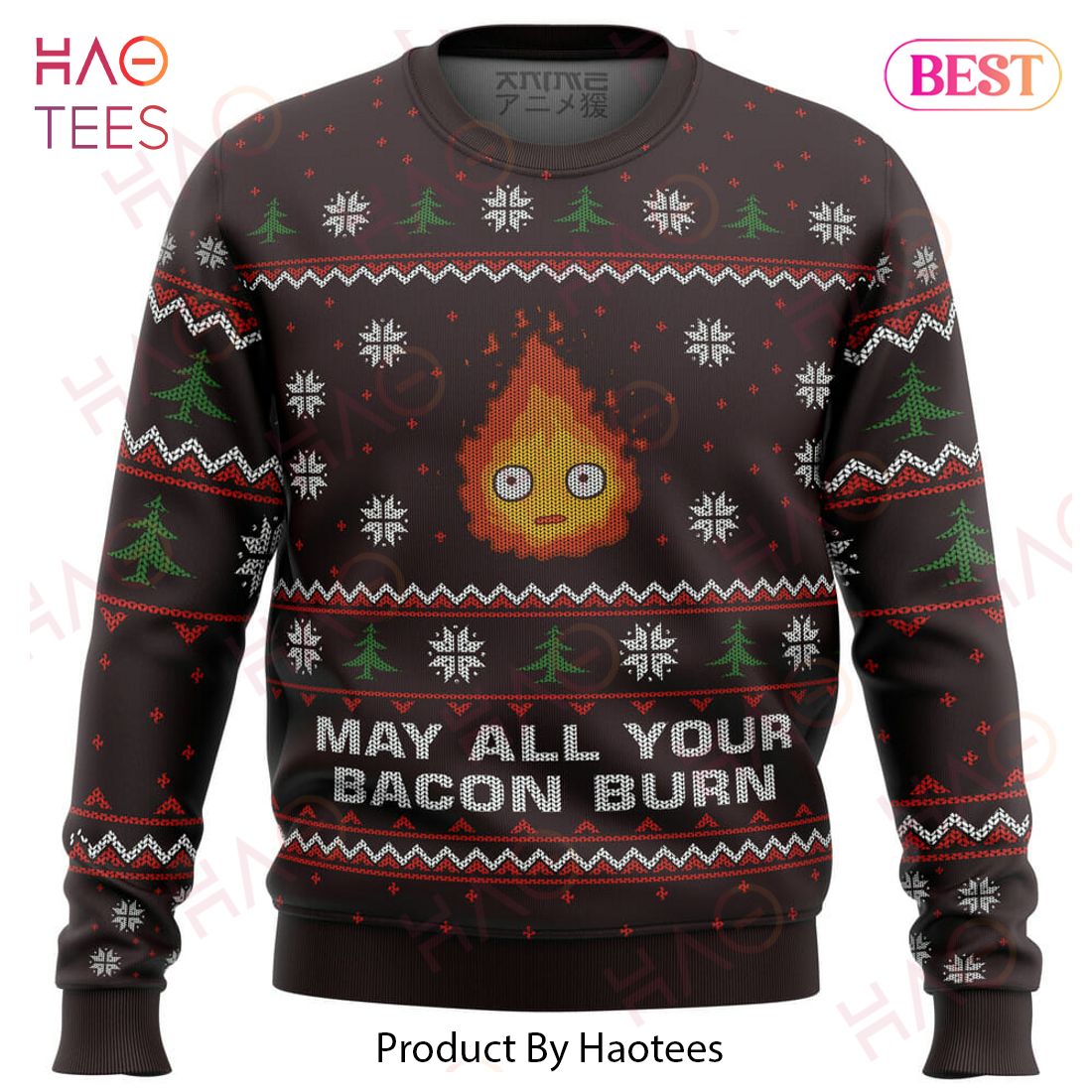 Ghibli May All Your Bacon Burn Ugly Christmas Sweater Ghibli May All Your Bacon Burn Ugly Christmas Sweater