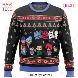 Ghost Fighter Yu Yu Hakusho Chibis Ugly Christmas Sweater