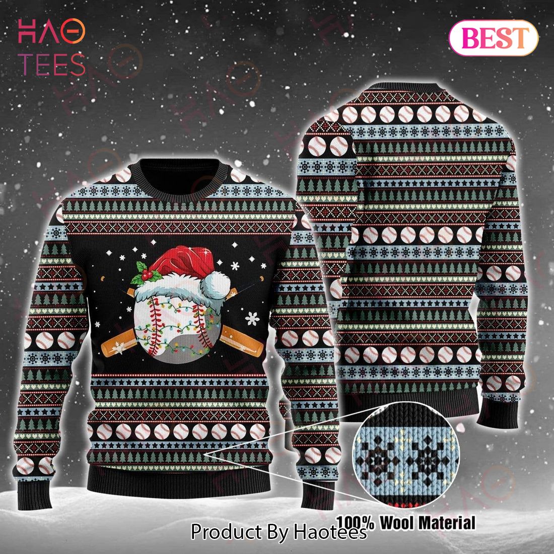 Gifury Baseball Ugly Christmas Sweater Baseball Ball Pattern Black Sweater Baseball Sweater 2022 Gifury Baseball Ugly Christmas Sweater Baseball Ball Pattern Black Sweater Baseball Sweater 2022