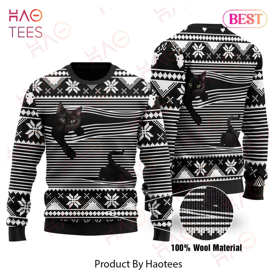 Gifury Cat Christmas Sweater Black Cat Christmas Pattern Black White 3d Ugly Sweater Cat Ugly Sweater 2022 Gifury Cat Christmas Sweater Black Cat Christmas Pattern Black White 3d Ugly Sweater Cat Ugly Sweater 2022
