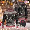 Gifury Cat Christmas Sweater Black Cat Witch Christmas Snowflakes Pattern Black Red Ugly Sweater Cat Ugly Sweater 2022