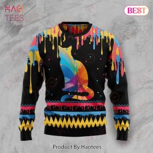 Gifury Cat Christmas Sweater Cat Ripping Color Multicolor Ugly Sweater Cat Ugly Sweater 2022