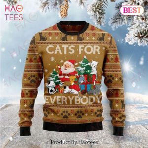 Gifury Cat Christmas Sweater Gifts Cats For Everybody Brown Ugly Sweater Cat Ugly Sweater 2022
