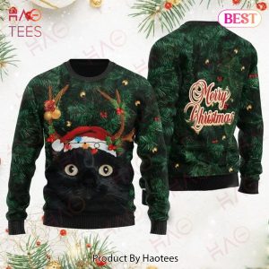 Gifury Cat Christmas Sweater Merry Christmas Black Cat Christmas Tree 3d Ugly Sweater Cat Ugly Sweater 2022