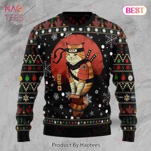 Gifury Cat Christmas Sweater Ninja Cat Black Ugly Sweater Cat Ugly Sweater 2022