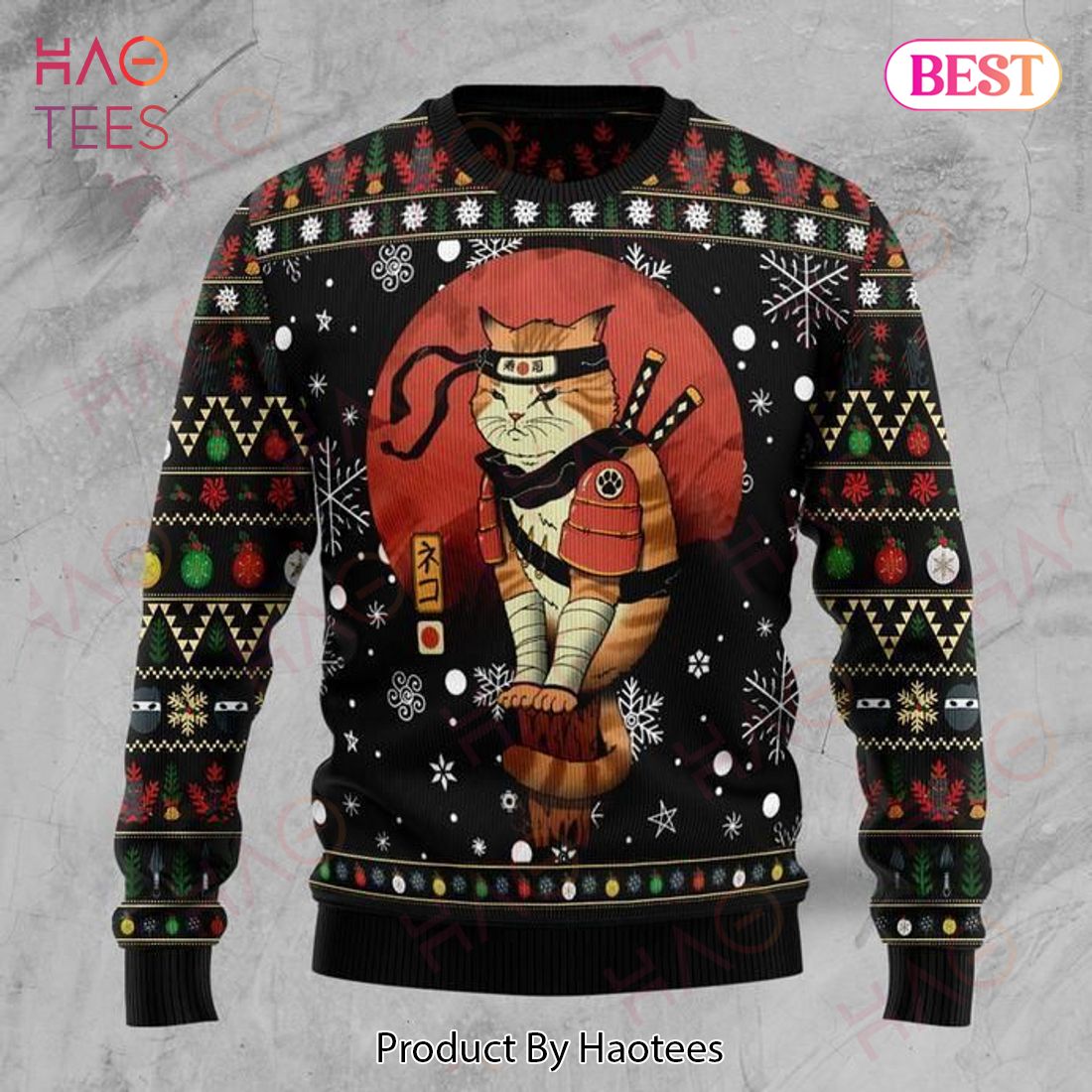 Gifury Cat Christmas Sweater Ninja Cat Black Ugly Sweater Cat Ugly Sweater 2022 Gifury Cat Christmas Sweater Ninja Cat Black Ugly Sweater Cat Ugly Sweater 2022