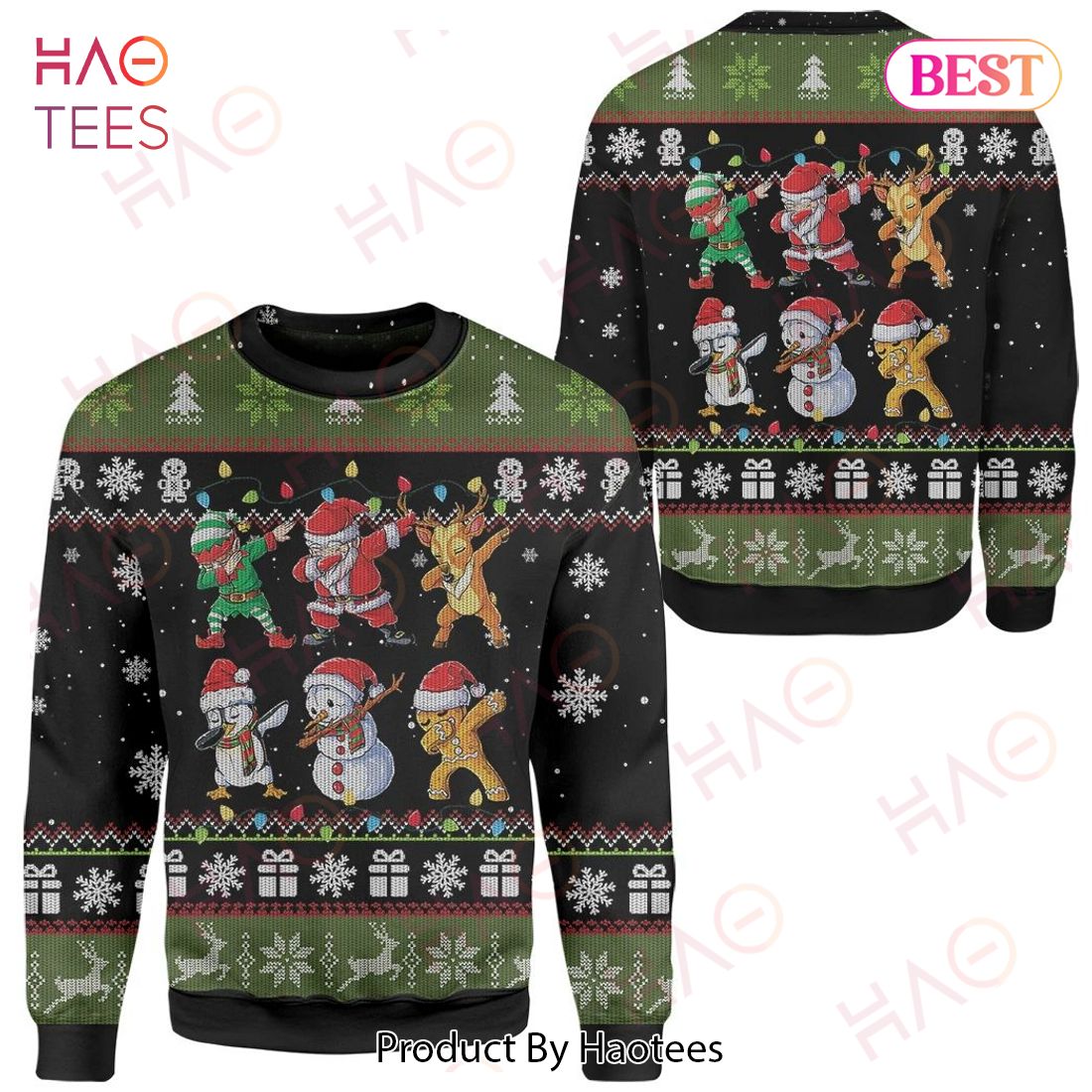 Gifury Christmas Ugly Sweater Santa Claus Elf Snowman Dabbing Sweater Elf Sweater 2022
