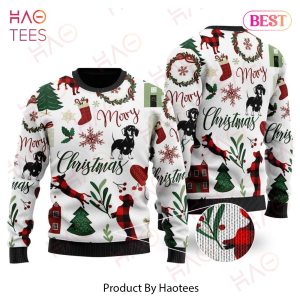 Gifury Dachshund Ugly Christmas Sweater Dog Sweater Dachshund Merry Christmas White Sweater Dachshund Dog Sweater 2022