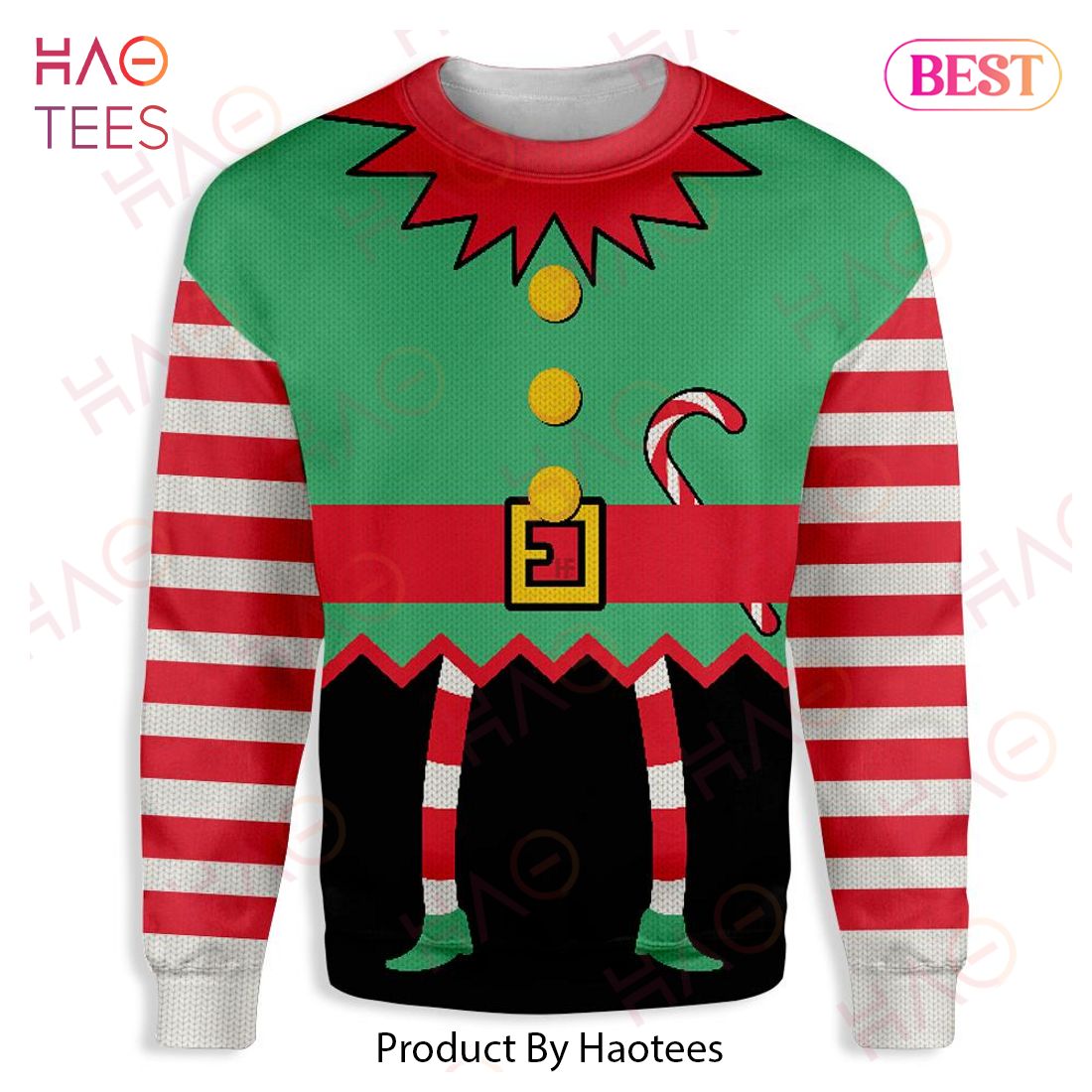 Gifury Elf Ugly Christmas Sweater Elf With Candy Sweater Elf Sweater 2022