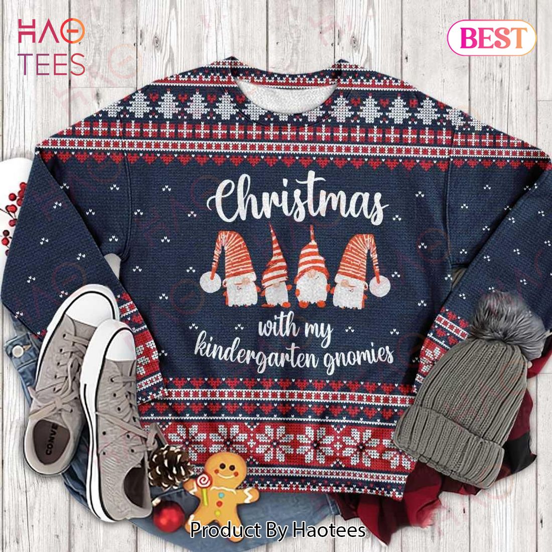 Gifury Gnome Christmas Ugly Sweater Christmas With My Kindergarten Gnomies Sweater Gnome Apparel 2022 Gifury Gnome Christmas Ugly Sweater Christmas With My Kindergarten Gnomies Sweater Gnome Apparel 2022