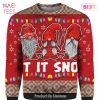 Gifury Gnome Christmas Ugly Sweater Three Gnomes Chilling With My Gnomie Christmas Pattern Red Sweater Gnome Apparel 2022