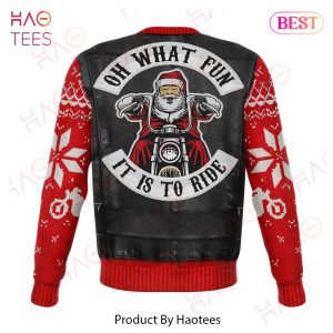 Gifury Motorcycle Ugly Christmas Sweater Christmas Oh What Fun It Is To Ride Biker Costume Red Sweater Motorcycle Sweater 2022