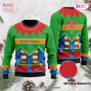 Gifury Nurse Christmas Sweater Nurse Squad Red Green Blue Ugly Sweater Nurse Ugly Sweater 2022