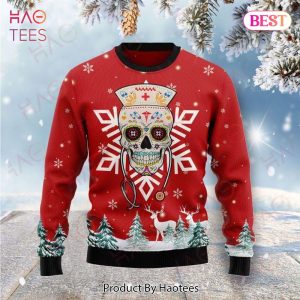 Gifury Nurse Christmas Sweater Sugar Skull Nurse Red Ugly Sweater Nurse Ugly Sweater 2022