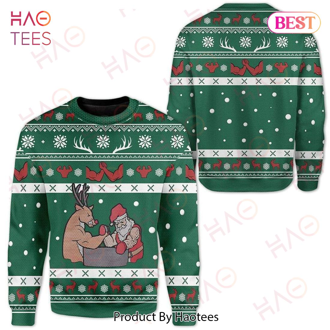 Gifury Reindeer Sweater Reindeer Arm Wrestling Santa Claus Christmas Pattern Ugly Sweater Reindeer Ugly Sweater 2022 Gifury Reindeer Sweater Reindeer Arm Wrestling Santa Claus Christmas Pattern Ugly Sweater Reindeer Ugly Sweater 2022