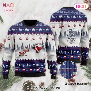 Gifury Reindeer Sweater Skating Ugly Christmas Sweater Have An Ice Day Reindeer Santa Claus Skating Sweater Reindeer Sweater 2022