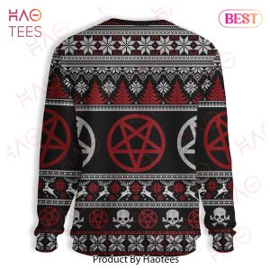 Gifury Reindeer Ugly Christmas Sweater Pentagram Reindeer Witch Wicca Sweater Reindeer Sweater 2022