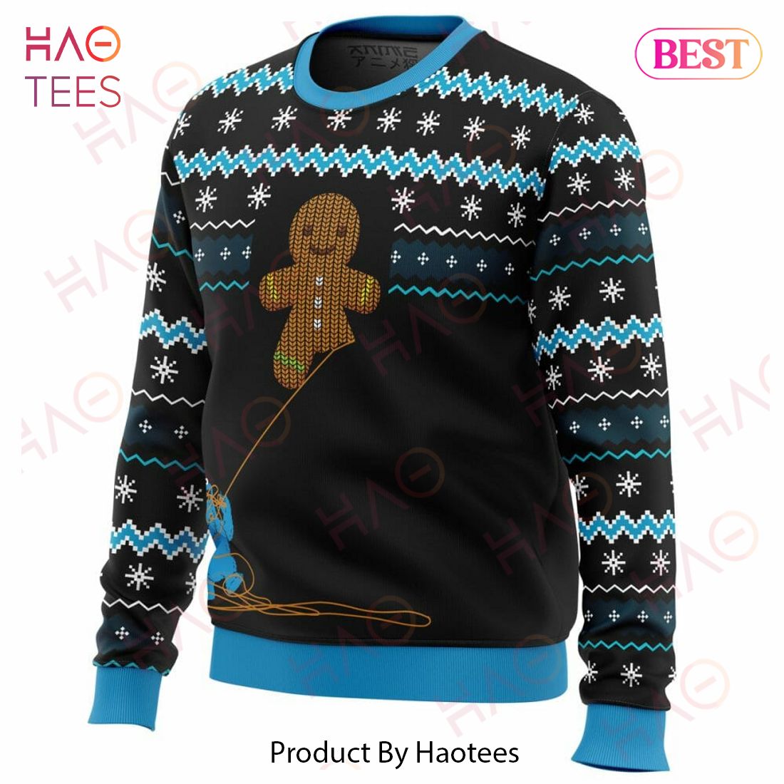 Gingerbread Cookie Monster Ugly Christmas Sweater