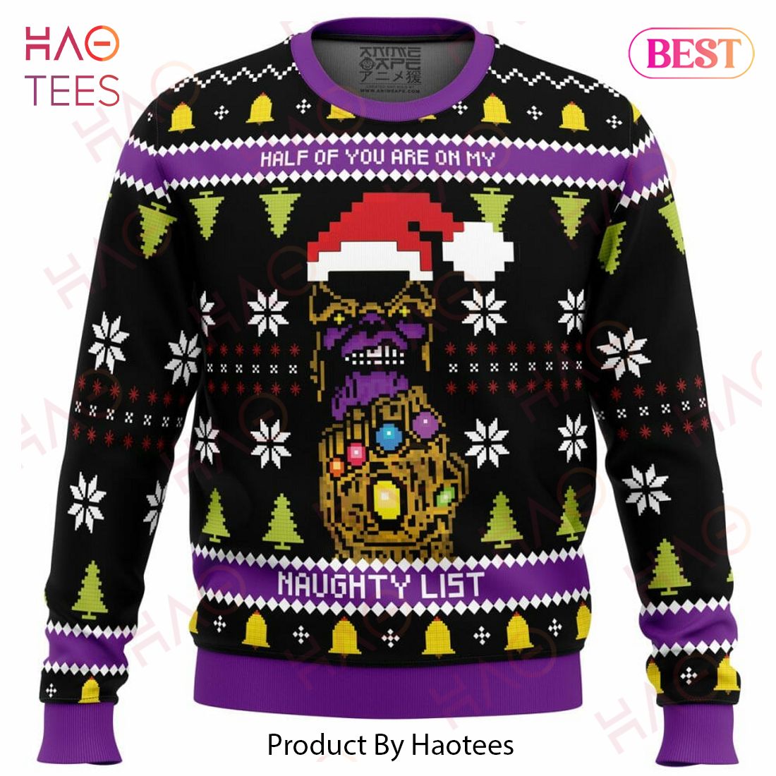 Half of you are on my NAUGHTY List! Thanos Ugly Christmas Sweater