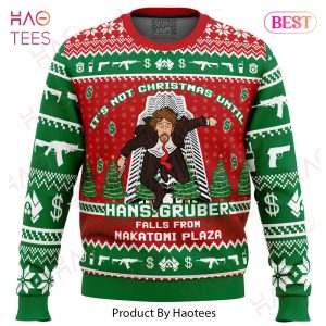 Hans Gruber Fall Nakatomi Plaza Die Hard Ugly Christmas Sweater