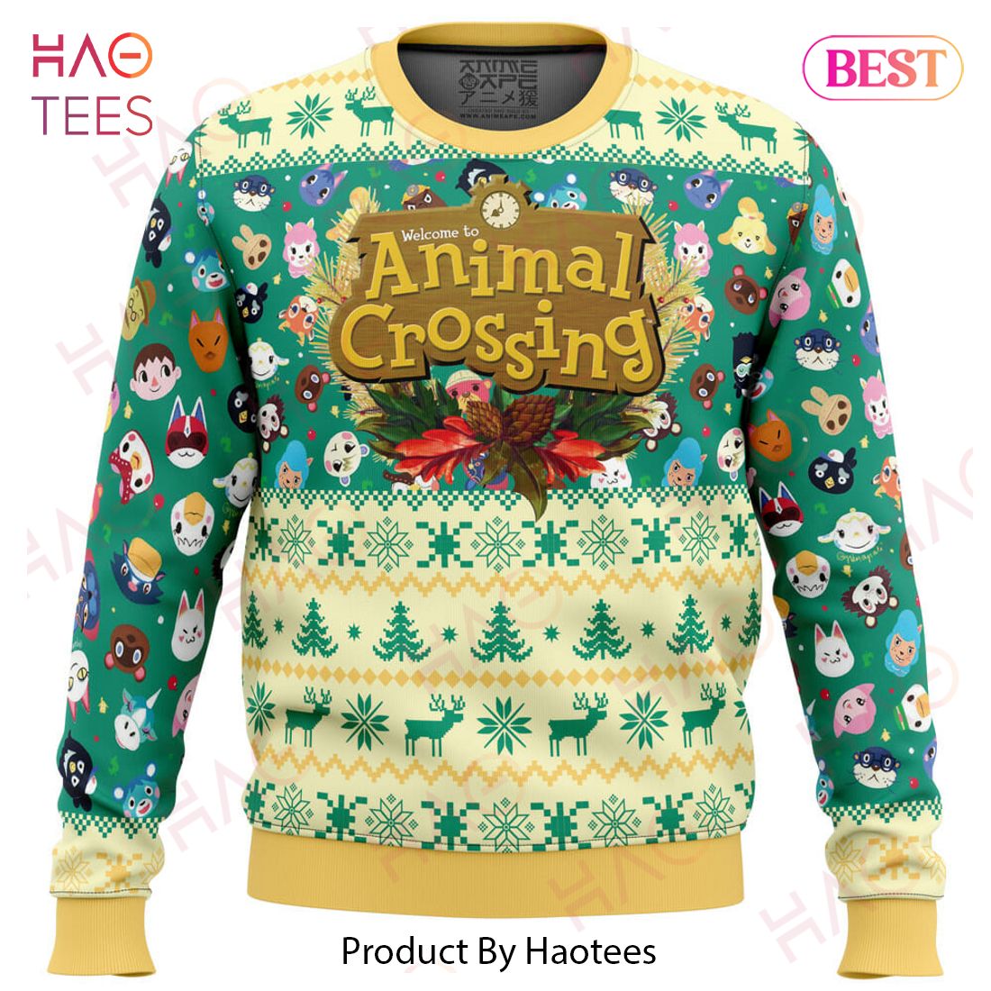 Happy Animal Villagers Animal Crossing Ugly Christmas Sweater