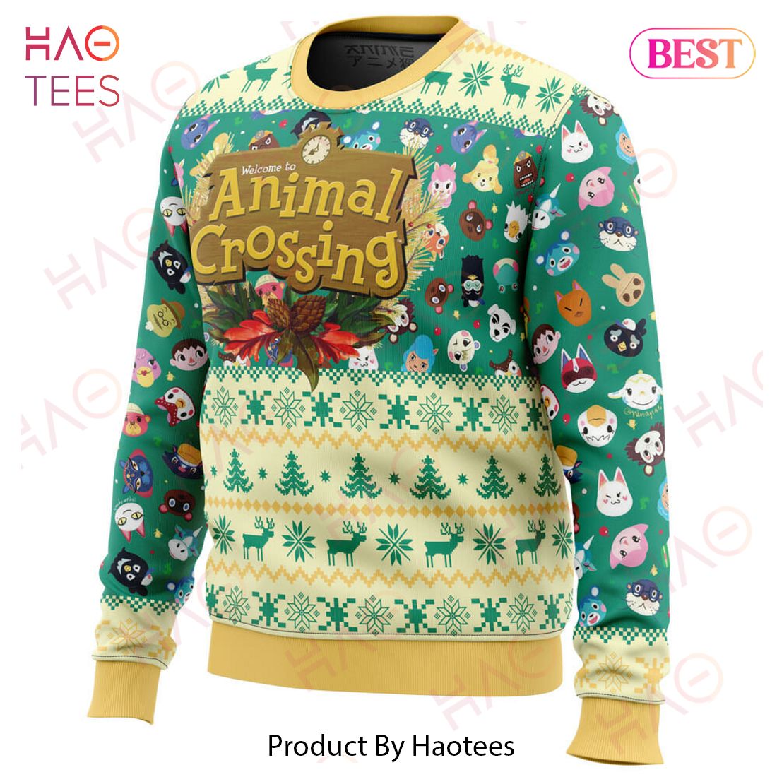 Happy Animal Villagers Animal Crossing Ugly Christmas Sweater Happy Animal Villagers Animal Crossing Ugly Christmas Sweater