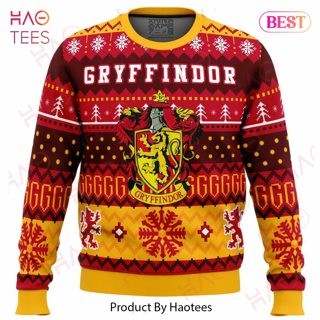 Harry Potter Gryffindor House Ugly Christmas Sweater