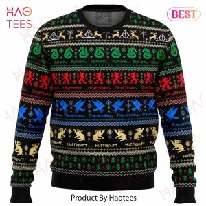Harry Potter Hogwarts Houses Ugly Christmas Sweater