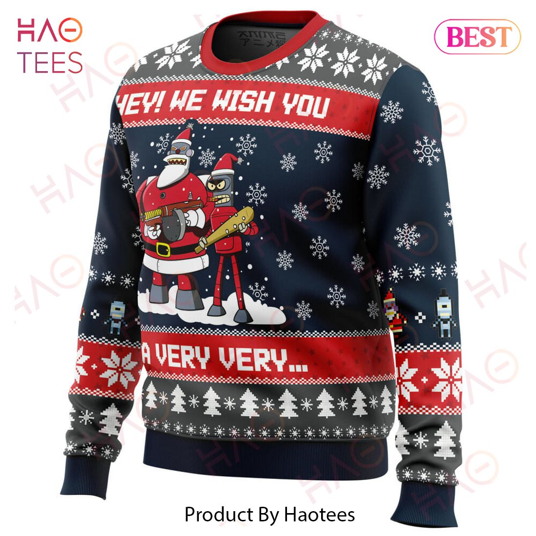Hey! We Wish You a Futurama Ugly Christmas Sweater Hey! We Wish You a Futurama Ugly Christmas Sweater