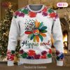 Hippie Ugly Sweater Hippie Soul Peace Sign Flower Watercolor Sweater 2022