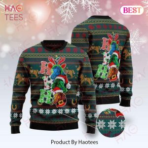 Horse Christmas Ugly Sweater Three Horses Ho Ho Ho Christmas Patterns Green Sweater 2022 Horse Christmas Ugly Sweater Three Horses Ho Ho Ho Christmas Patterns Green Sweater 2022
