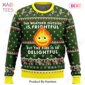 HOWLS MOVING CASTLE Calcifer Fire is so Delightful Ugly Christmas Sweater
