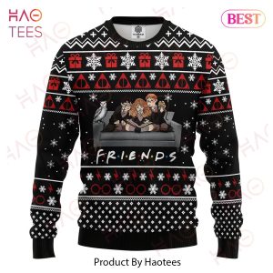 HP Christmas Sweater Friends Harry Ron Hermione Christmas Pattern Black Ugly Sweater 2022