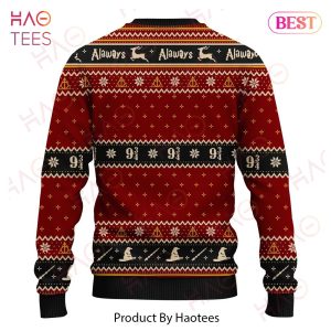 HP Christmas Sweater Hogwarts 934 King’s Cross Station Red Black Ugly Sweater 2022