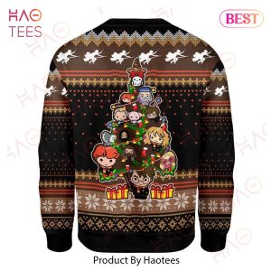 HP Christmas Sweater HP Characters Christmas Tree Brown Black Ugly Sweater 2022