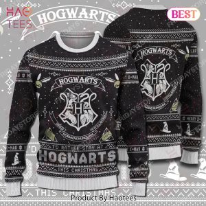 HP Sweater I’d Rather To Stay At HW Christmas Ugly Sweater Amazing HP Ugly Sweater 2022