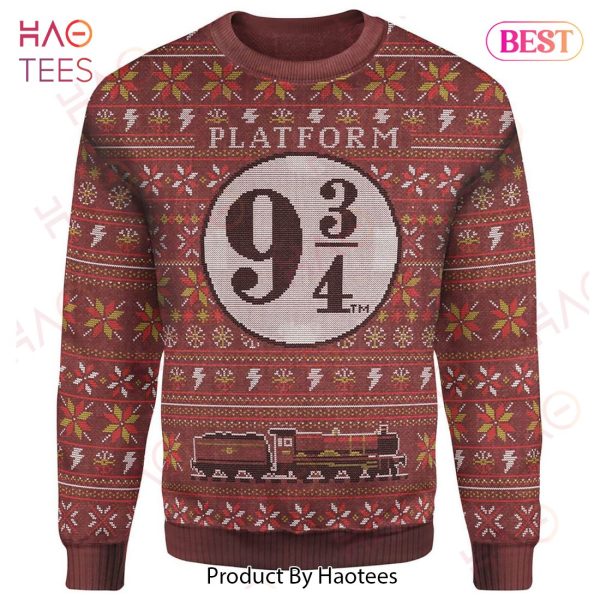 HP Ugly Sweater Platform Nine and Three-Quarters Red Christmas Sweater 2022