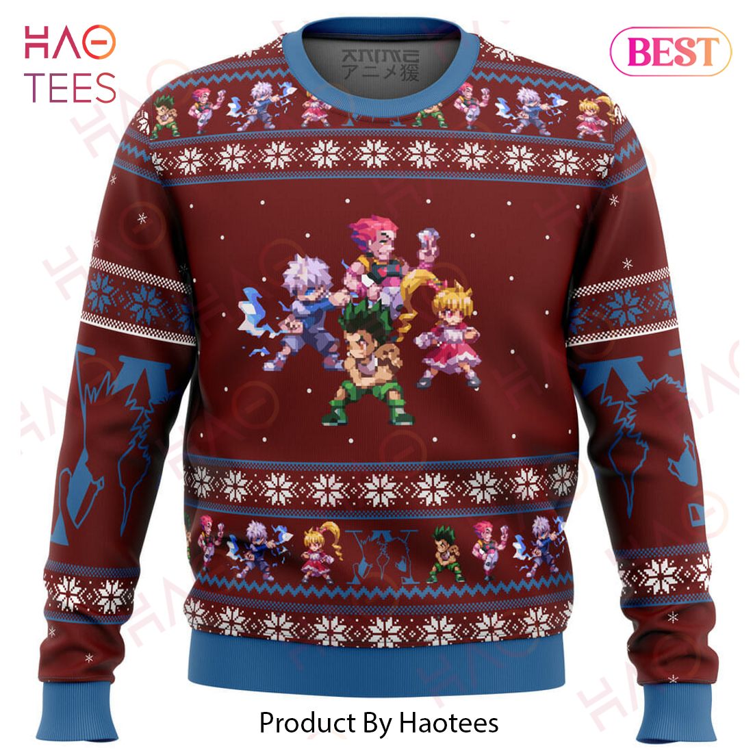 Hunter X Hunter Sprites Ugly Christmas Sweater Hunter X Hunter Sprites Ugly Christmas Sweater