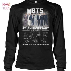 NEW BTS 9 Anniversary 2013-2022 Shirt