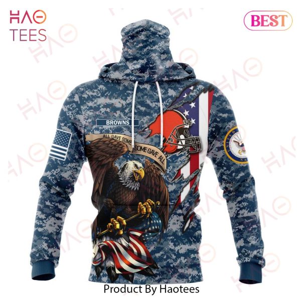 NFL Cleveland Browns Honor US Navy Veterans 3D Hoodie