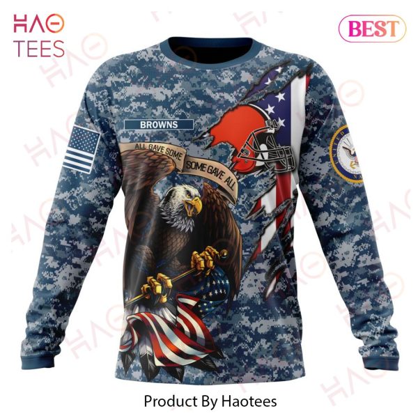 NFL Cleveland Browns Honor US Navy Veterans 3D Hoodie